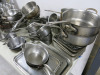 Large Quantity of Assorted Metal Kitchen Accessories to Include: Frying Pans, Sauce Pans, Baking Trays, Cream Chargers, Assorted Tools, etc ( As Viewed/Pictured). - 9
