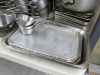 Large Quantity of Assorted Metal Kitchen Accessories to Include: Frying Pans, Sauce Pans, Baking Trays, Cream Chargers, Assorted Tools, etc ( As Viewed/Pictured). - 13