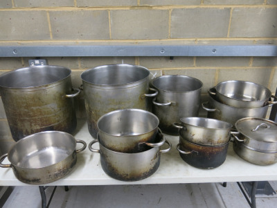 12 x Assorted Sized Stock Pots & Sauce Pans (As Viewed/Pictured).