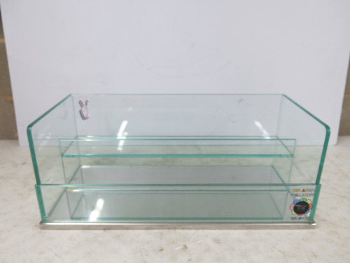 Small Glass Food Display, Size H25 x W64 x D30cm.