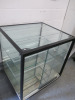 Large Glass & Metal Framed Food Display with 2 x Glass Shelves & 2 x Glass Sliding Doors. Size H80 x W83 x D74cm. - 2