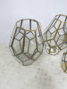 4 x Assorted Sized Brass Effect & Glass Candle Holders. NOTE: condition (As Viewed/Pictured). - 3