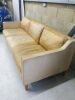 West Elm Leather 3 Seater Sofa with 3 Cushions & 3 Back Cushions. Size H77 x W205 x D90cm. - 4