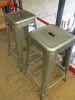 2 x Polished Metal Stalls, H75cm. - 2