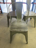 3 x Metal Frame Stacking Chairs with Wooden Seat. - 2