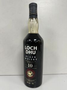 Bottle of Rare Loch Dhu 'The Black Whiskey' Single Malt Scotch, Aged 10 Years, 70cl, From the Mannochmore Distillery. Believed to be 1 of only 300 Bottles Remaining.