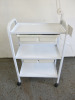 3 Shelf White Trolley with Magnifying Lamp. - 3