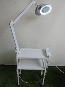 3 Shelf Metal White Trolley Rio LED Magnifying Lamp, Model 01326.