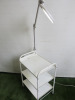 3 Shelf Metal White Trolley with Magnifying Lamp, Model 6012. - 2