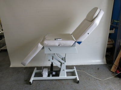 Electric 3 Section Remote Controlled Massage Table with Upper & Lower Reclining Sections with Head Rest.