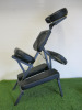 Portable Adjustable Massage Chair on Light Weight Steel Frame and Upholstered in Black Faux Leather. - 3