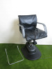 Takara Belmont SP-PB Electric Styling Chair with Rise & Fall & Upholstered in Black Faux Leather with Chrome Foot Rest.