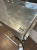 MG Bross Design Salon Styling Mirror with Shelf & Foot Rest in Polished Aluminium. Size H200 x W56 x D29cm. - 3