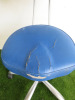 Mobile Beauty/Nail Salon Stool on Castors In Blue Condition (As Viewed/Pictured). - 2