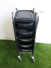 Efalock Hair Dressers Work Trolley on Castors with 5 Drawers & V Design Sibel Mirror. - 5