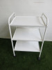 3 Shelf Metal White Trolley on Castors.