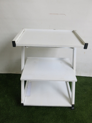 Three Tier Metal White Salon Trolley.