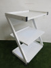 Three Tier Metal White Salon Trolley. - 2