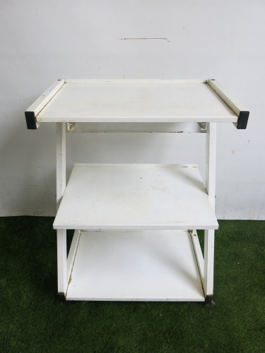 Three Tier Metal White Salon Trolley.