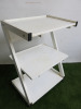 Three Tier Metal White Salon Trolley. - 2