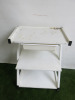 Three Tier Metal White Salon Trolley.