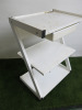 Three Tier Metal White Salon Trolley. - 2