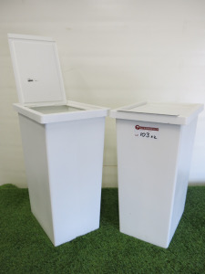 2 x Ikea Filur 11 Gallon White Bins.