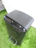 Metal Hand Free Waste Bin in Black, Size H63cm. - 2