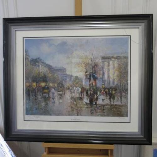 Christof Vevers 'Paris' 86/500 Limited Edition Print. Size 82 x 98cm (Frame and Glaze Damaged As Pictured/Viewed)