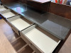 Salon Reception Desk/Counter with Glass Top, 4 Lockable Drawers, Open Rear Storage & Laminate Finish. Size H116 x W195 x D55cm - 7