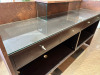 Salon Reception Desk/Counter with Glass Top, 4 Lockable Drawers, Open Rear Storage & Laminate Finish. Size H116 x W195 x D55cm - 8