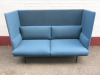 Designer German Made High Back Two Seater Reception Sofa in Light Blue, Model 47901 Outline Studio UK. Size H114 x W175 x D75cm. - 6