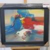 Framed Oil Canvas Print. Multi Colored Abstract. Size 66 x 76cm