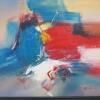 Framed Oil Canvas Print. Multi Colored Abstract. Size 66 x 76cm - 2