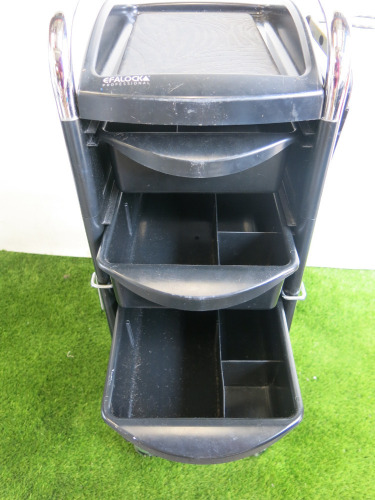 Efalock Hair Dressers Work Trolley on Castors with 5 Drawers & V Design Sibel Mirror.