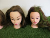 6 x Hairdressing Training Heads with Assorted Colours & Length of Hair & 6 x Assorted Tripods. - 5