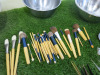 4 x Stainless Steel Bowls with a Qty of Make Up Brushes, Tweezers & Small Ceramic Mixing Bowls. - 5