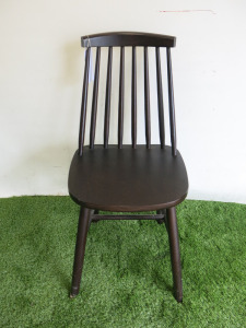 Dark Walnut Spindle Back Chair.