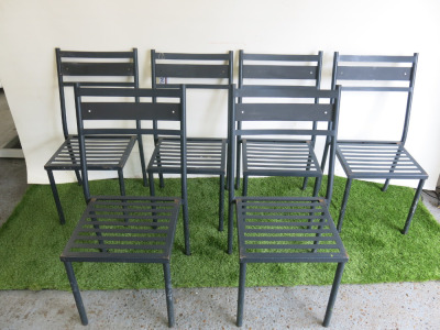 6 x Metal Frame Stacking Chairs.