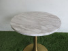 Pedestal Side Table with Marble Circular Top, Brass Stem & Base. Size H51 x D40cm - 2