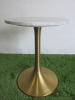 Pedestal Side Table with Marble Circular Top, Brass Stem & Base. Size H51 x D40cm - 3