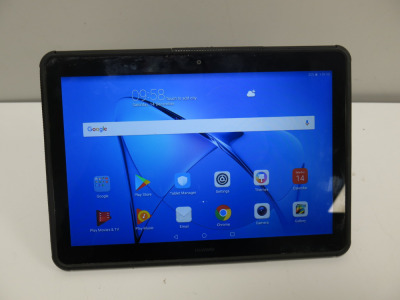 Huawei Honor MediaPad T3 10 Tablet, Model AGS-W09, 16GB. Comes with Hard Case with Power Supply.