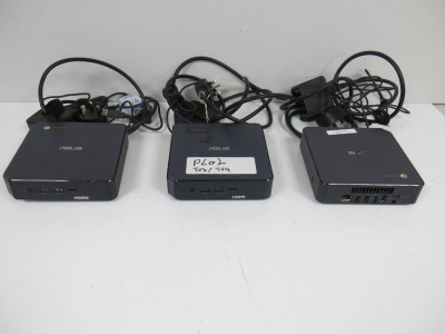 3 x ASUS Chromebox, Thin Client PC, Model Chromebox 3. Comes with Power Supply.