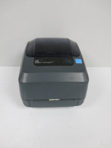 Zebra GK420t Label Printer. NOTE: requires power supply.