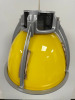 Yellow Glass Shade, Industrial Style Ceiling Pendant Light, Model PC386. (Boxed/New). - 2