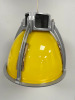 Yellow Glass Shade, Industrial Style Ceiling Pendant Light, Model PC386. (Boxed/New).