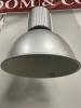 Brushed Aluminium Large Bowl with Enamel Effect Inside, Industrial Style Ceiling Pendant Light, Model XF12C (Boxed/New). - 3