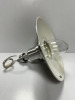 Brushed Round Aluminium & Acorn Shape Glass Pendant Ceiling Light, Model XF40A (Boxed/New). - 8