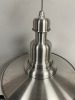 Brushed Round Aluminium & Acorn Shape Glass Pendant Ceiling Light, Model XF40A (Boxed/New). - 6