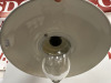 Brushed Round Aluminium & Acorn Shape Glass Pendant Ceiling Light, Model XF40A (Boxed/New). - 4